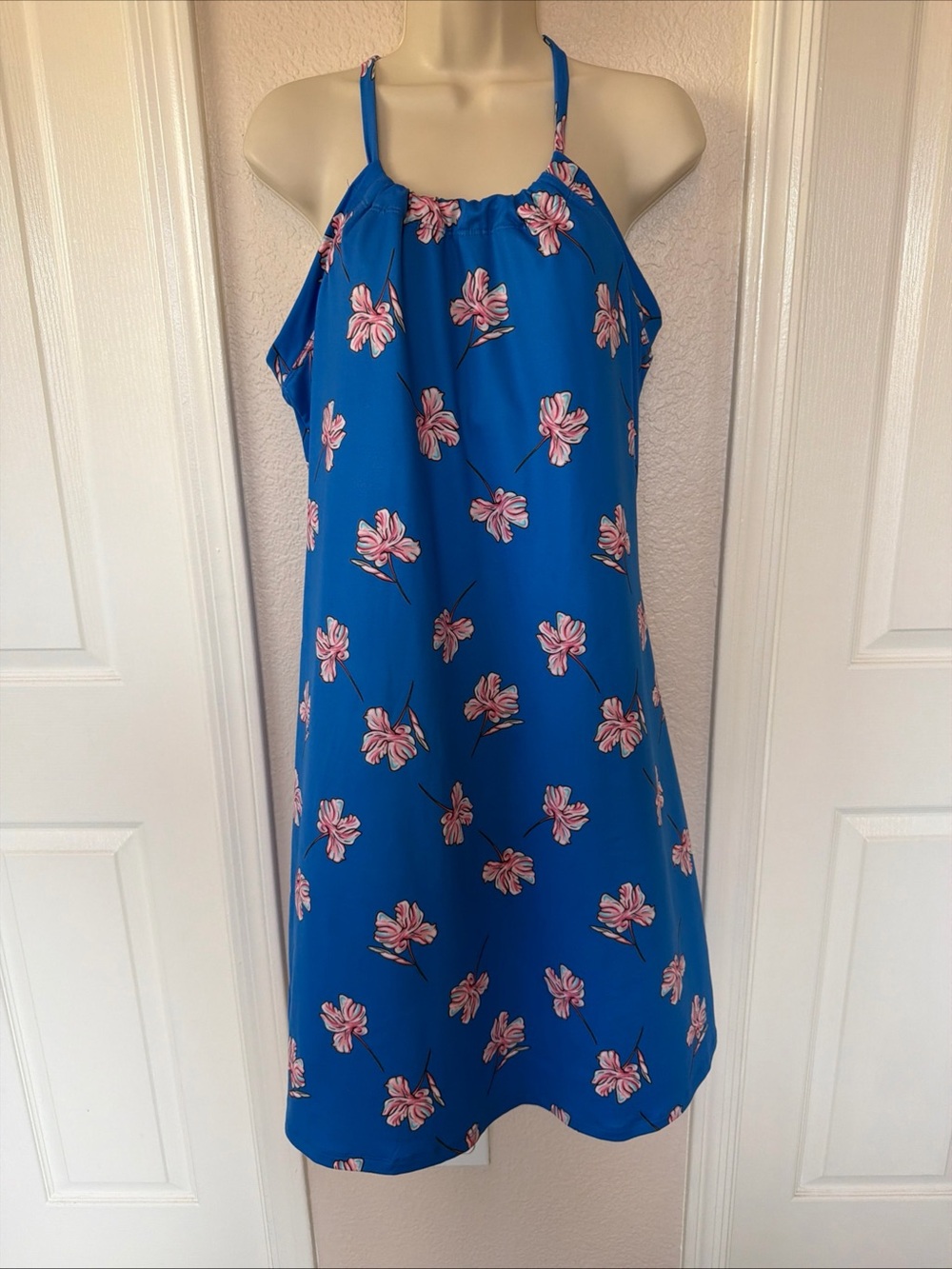 Balance Collection Women’s Activewear Dress Floral Shelf Bra Tank Athleisure L